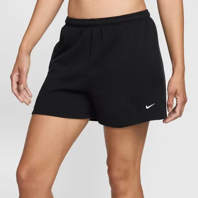 Nike Sportswear CHLL FT MR 4IN Shorts Damen – Schwarz / Cremeweiß