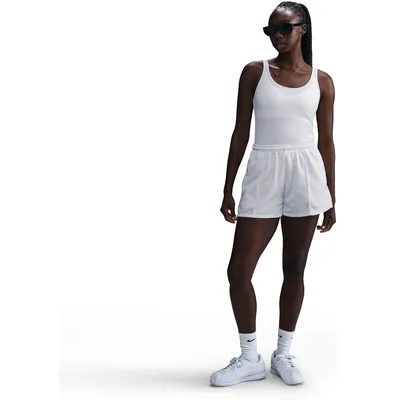 Nike Sportswear CHLL FT MR 4IN Shorts Damen – BIRCH HEATHER/LT OREWOOD BRN