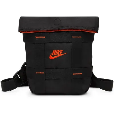 Nike Rucksack Sportswear Cargo Crossbody Bag (3L) – BLACK/BLACK/ORANGE