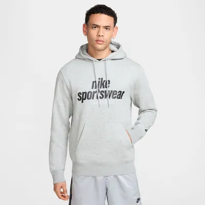 Nike Sportswear Club BB PO Kapuzensweat GFX Herren – DK GREY HEATHER/LT SMOKE GREY/BLACK