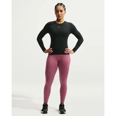 Nike Dri-FIT One HR Tight USEAM Damen – Pink Rauchgrau / Weiß