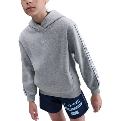 Nike Sportswear Club+ Fleece Hoodie Kinder – DK GREY HEATHER/WHITE/WHITE