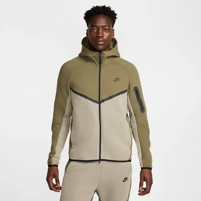 Nike Tech Fleece WR Hoodie mit Reißverschluss Herren – MEDIUM OLIVE/LIGHT ARMY/BLACK