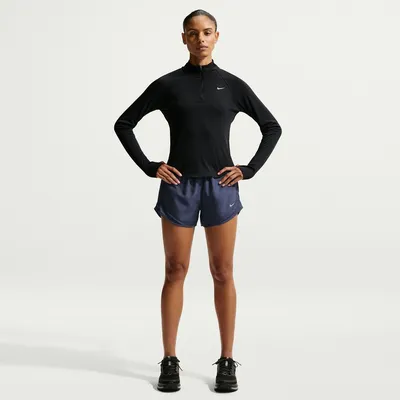 Nike Dri-FIT Tempo HZ Langarm Laufshirt Damen – Schwarz / Silber reflektierend
