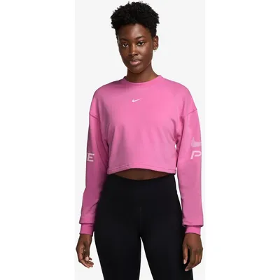 Nike Pro Dri-FIT Fleece Crew TT GRX Sweatshirt Damen – PLAYFUL PINK/PINK FOAM/WHITE