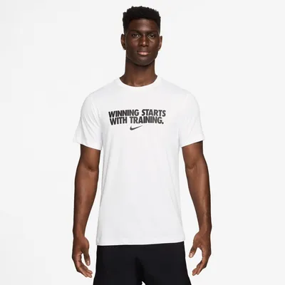 Nike Dri-FIT Winning T-Shirt Herren – WHITE/BLACK