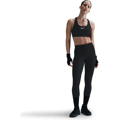 Nike Dri-FIT One HR Tight WT Sporthose Damen – Schwarz / Weiß