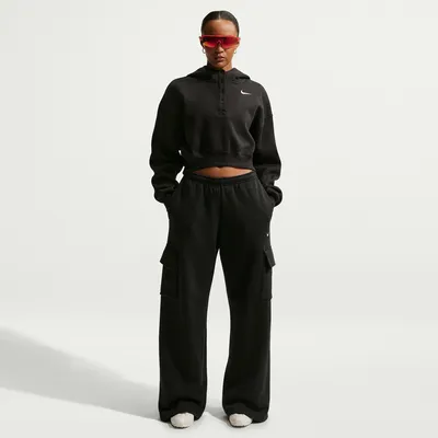 Nike Sportswear Phoenix Fleece OS CRP HNLY Hoodie Damen – BLACK/SAIL