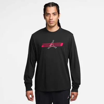 Nike J Dri-FIT SPT GFX Langarm Crew Sweatshirt Herren – BLACK/INFRARED 23/WHI