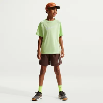 Nike Dri-FIT Multi HBR Kurzarm Shirt Kinder – LT LIQUID LIME/WHITE