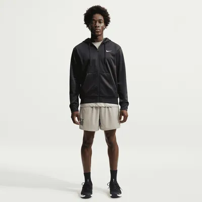Nike Therma-FIT Flex Fleece Hoodie mit Reißverschluss Herren – Schwarz / Weiß