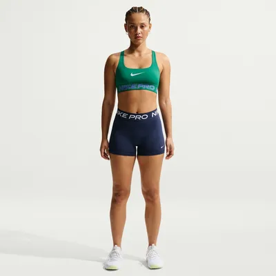 Nike Pro Dri-FIT 365 MR 3IN Shorts USM Damen – MIDNIGHT NAVY/WHITE