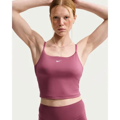 Nike T-Shirts/Tanks o.Arm Da Nike One Gepolstertes, verstellbares Sport-BH-Tanktop mit mittlerem Halt – PINK SMOKE