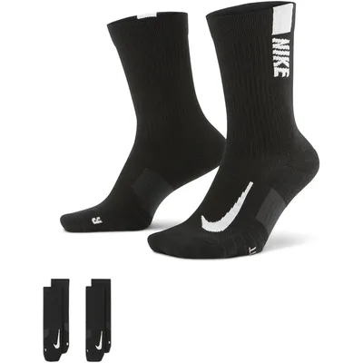 Nike Multiplier Crew Laufsocken 2 Paar 144 – Schwarz / Weiß