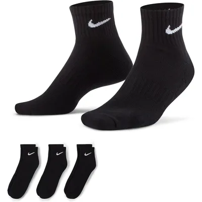 Nike Everyday Ankle Sportsocken gepolstert 3er-Pack 132 – Schwarz / Weiß