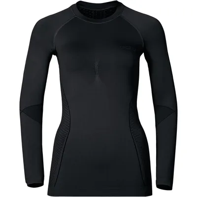 Odlo Shirt l/s crew neck EVOLUTION – black - odlo graphite grey