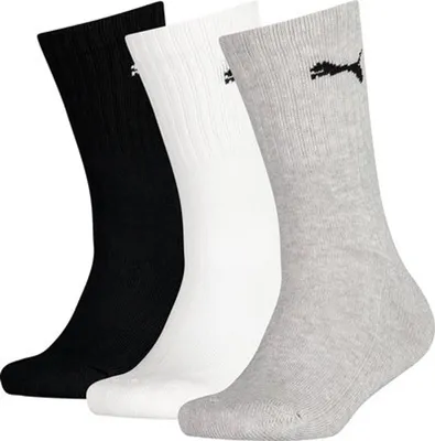 PUMA KIDS CREW SOCK 3P – Grau / Weiß / Schwarz