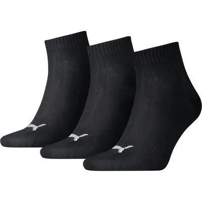 PUMA UNISEX QUARTER PLAIN 3P – Schwarz