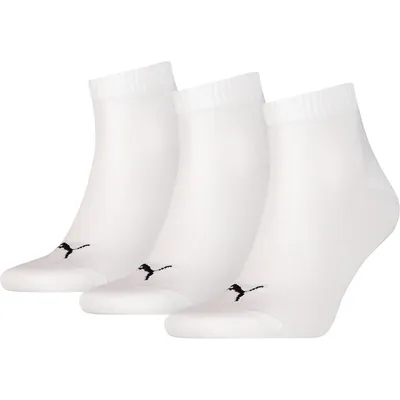 PUMA UNISEX QUARTER PLAIN 3P – WHITE