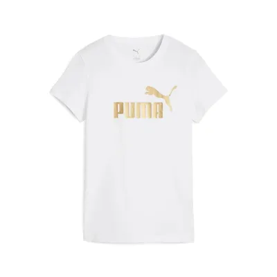 Puma ESS METALLIC No. 1 Logo Tee – PUMA White-metallic gold