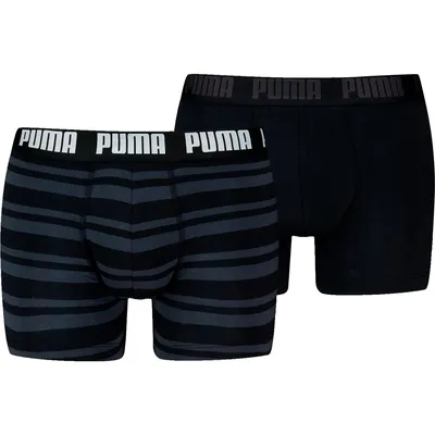 PUMA MEN EVERYDAY STRIPED BOXERS 2P – BLACK / BLACK
