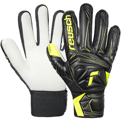 Reusch Attrakt Starter Solid Finger S – BLACK / SAFETY YELLO