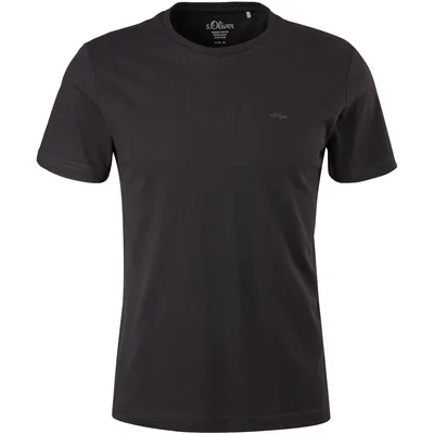 s.Oliver Crewneck-T-Shirt mit Logo-Print – BLACK