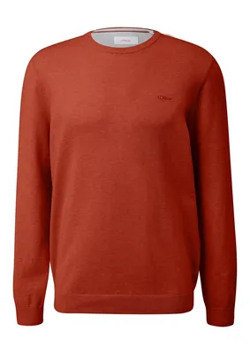 s.Oliver Baumwollpullover mit Logo-Stickerei – Rot