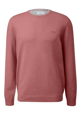 s.Oliver Baumwollpullover mit Logo-Stickerei – Flieder / Pink