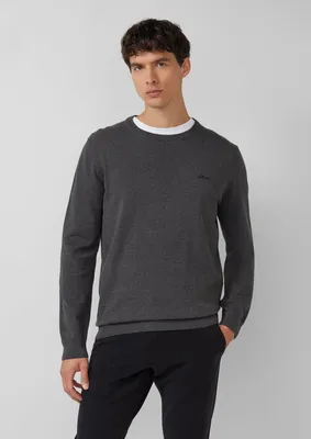 s.Oliver Baumwollpullover mit Logo-Stickerei – *