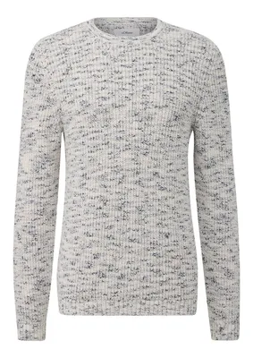 s.Oliver Grobstrickpullover mit Crew Neck in Bi-Color-Optik – GREY/BLACK