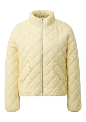 s.Oliver Wattierte Outdoor-Jacke mit Rautenstepp und Stehkragen – YELLOW