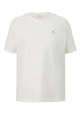 s.Oliver Weiches Jersey-T-Shirt mit Frontprint im Relaxed Fit – WHITE