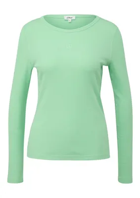 s.Oliver Langarmshirt aus weichem Jersey im Slim Fit – GREEN