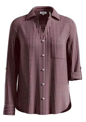 s.Oliver Fließende Viskose-Bluse mit Streifen – LILAC/PINK