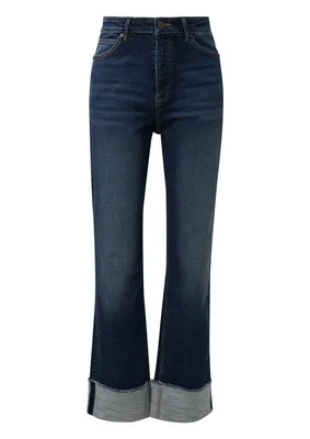 s.Oliver Jeans Beth / Regular Fit / Mid Rise / Straight Leg / leicht elastisch mit Rollsaum – BLUE