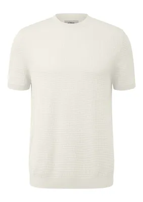 s.Oliver Strickpullover aus Baumwoll-Leinen-Mix – WHITE