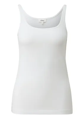 s.Oliver Jersey-Top aus Baumwollmix – WHITE
