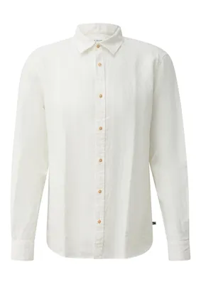 s.Oliver Regular Fit: Hochwertiges Leinenhemd mit Kentkragen – WHITE