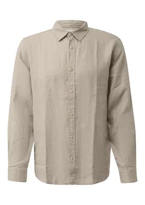s.Oliver Regular Fit: Hochwertiges Leinenhemd mit Kentkragen – Braun