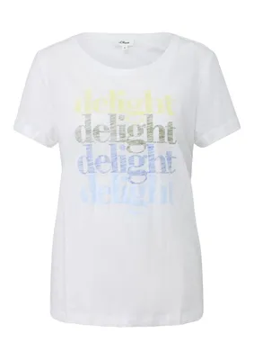 s.Oliver T-Shirt aus weichem Baumwoll-Jersey mit Frontprint – WHITE