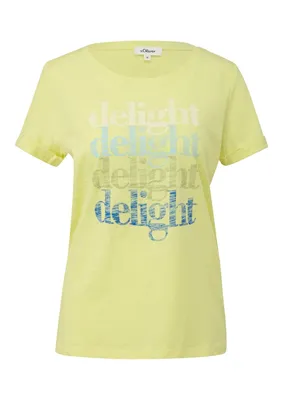 s.Oliver T-Shirt aus weichem Baumwoll-Jersey mit Frontprint – Grün