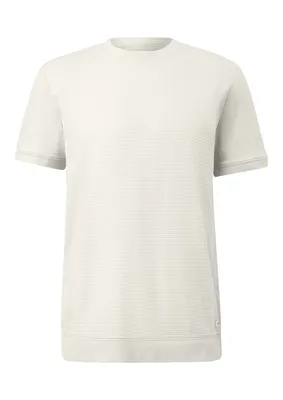s.Oliver Strukturiertes T-Shirt aus Baumwollmix mit Jacquard-Muster – WHITE