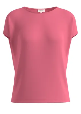 s.Oliver Fließendes Jersey-Shirt mit überschnittenen Schultern – LILAC/PINK