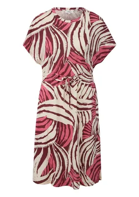 s.Oliver Ärmelloses Jersey-Kleid mit Tunnelzug und ausgestelltem Saum – Flieder / Pink