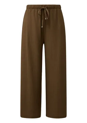 s.Oliver Strukturierte Culotte aus Jersey mit Elastikbund – BROWN