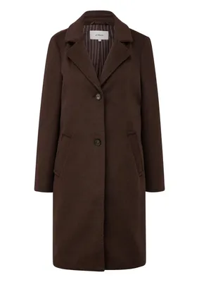 s.Oliver Einfacher Wollmantel – BROWN