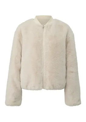 s.Oliver Wendeblouson aus Webpelz – BROWN