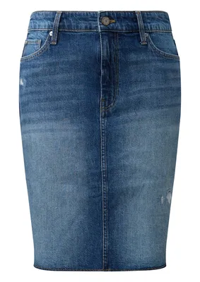 s.Oliver Leichter Denim-Rock mit offenem Saum – BLUE