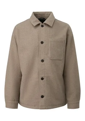 s.Oliver Overshirt in Wolloptik mit Knopfleiste – BROWN